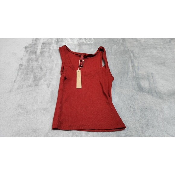 Skims Medium Brick Red Cotton Rib Tank Top AP-TNK-0038 NWT - Picture 2 of 8